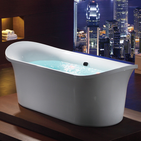 Eago EAGO AM1900 74" White Free Standing Air Bubble Bathtub AM1900